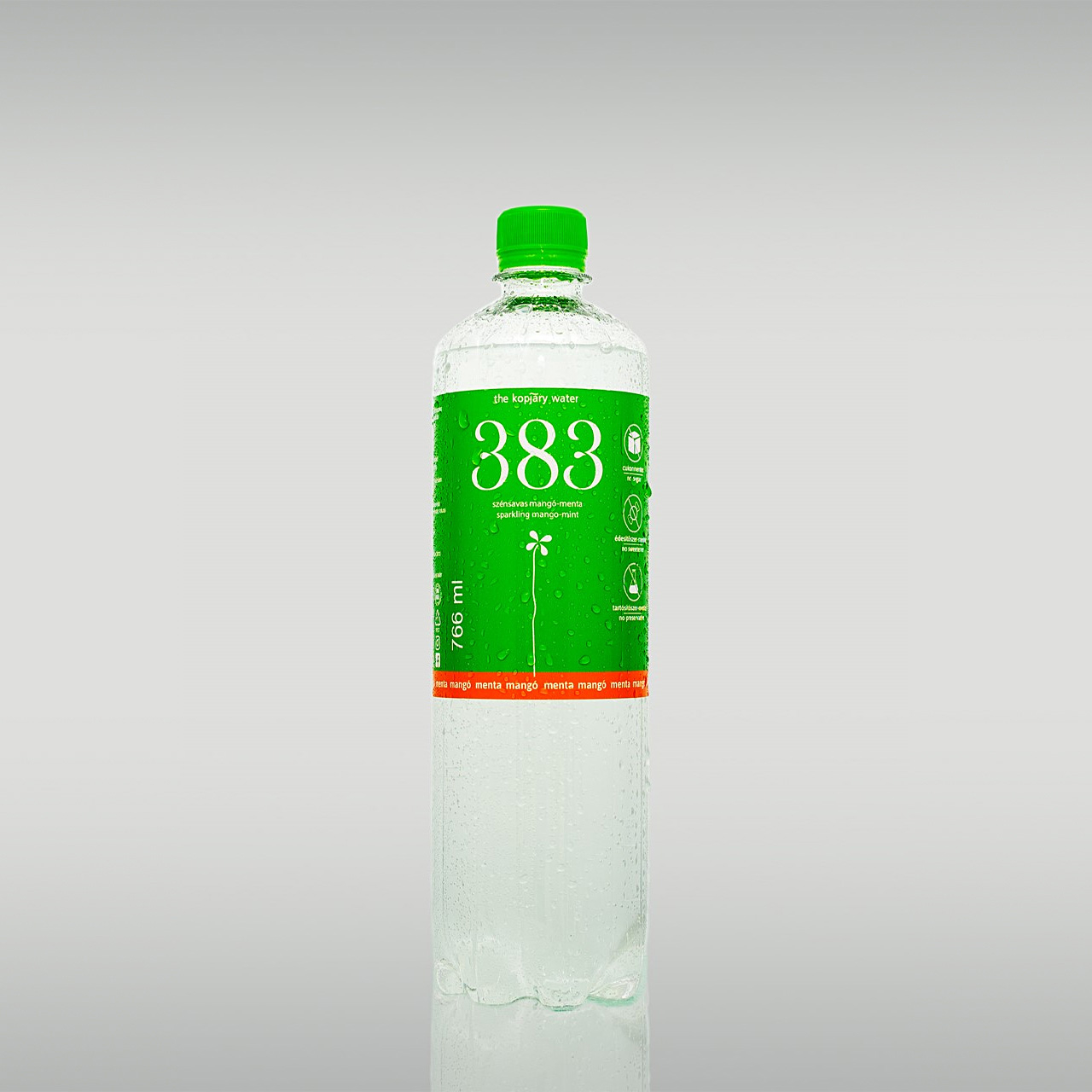383 THE KOPJARY WATER mango-mint flavored, carbonated, 766 ml